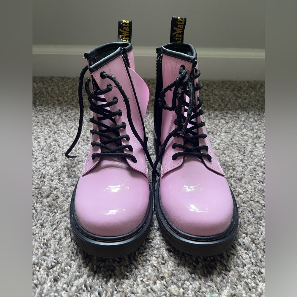 Dr. Martens Pink and Black Combat Boots